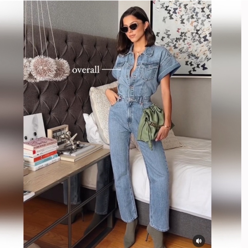 🩵 ZARA Short Sleeve Denim Jumpsuit